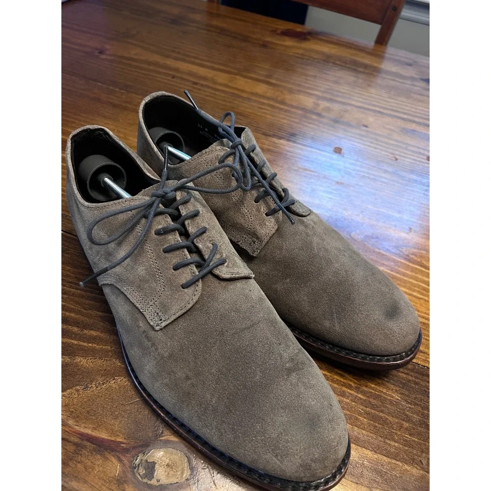 Walk-Over Suede Derby Shoes Men 11 M Taupe Lace Up Made in USA EUC